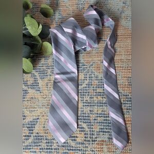 Michael Kors Gray and Pink Striped Tie